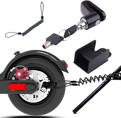 E-Roller Schloss für Xiaomi Pro 2 1S M36, Schloss für e Scooter Xiaomi Mi Bremsscheibenschloss, Electric Scooter Schloss mit Erinnerungsseil