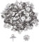 UNICRAFTALE 100 Stück Blume Edelstahl Tasse Perle Peg Bails Stift Anhänger Schraube Augenstifte Verschlüsse Haken 0.6mm Stift Augenschrauben Edelstahl Farbe