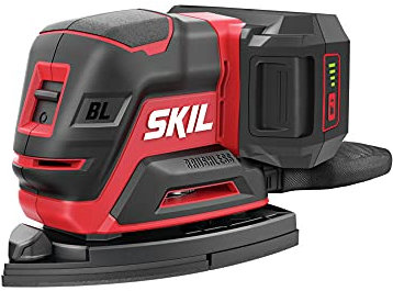 Skil 20V Brushless Compact 4-in-1 Vibration Control Multi-sander Kit Including 12pc Sandpaper, 3 Additional Detail Attachments, PWR CORE 2.0Ah Lithium Battery and PWR JUMP Charger-SR6607B-10
