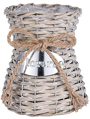 YRHH Vase en Osier, Panier De Fleurs Tissé en Paille De Jardin, Dispositif D'arrangement De Fleurs, Seau De Fleurs Tissé, Décoration De Salon, Dispositif De Fleur De Pot De Fleur du Sol Au Plafond-B