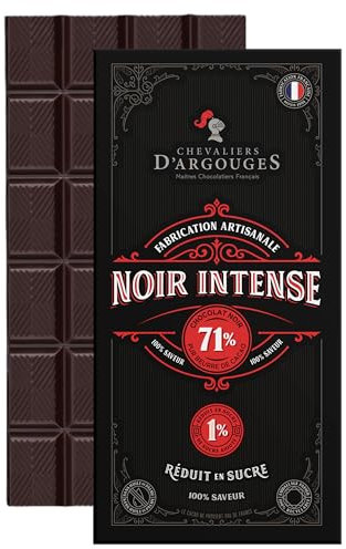 Tablette réduite en sucre chocolat noir 71% de cacao