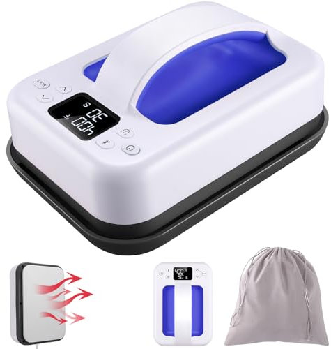 Heat Press Small Heat Press Machine for Heating Transfer, 7 × 4.8 inch Portable Easy Press Mini Heat Press for DIY T Shirts, Hats, Bags.etc(Blue)