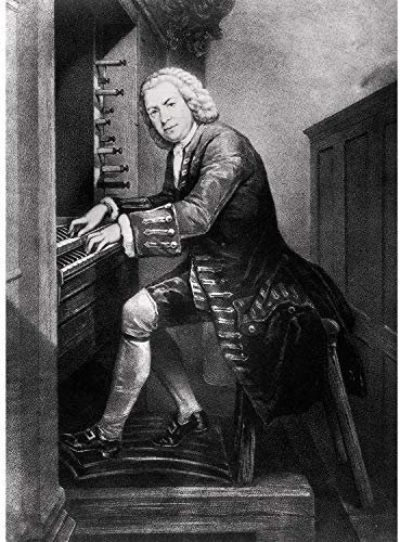 Fabulous Plakat Gravieren von Star berühmten Komponisten Johann Sebastian Bach Musik Kult Original 30x40cm