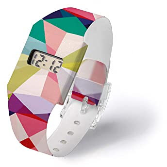 I like paper - Geometrical 3 - Pappwatch/Watch/Digitale Armbanduhr ausTyvek® - reissfest - wasserabweisend - Digitale Anzeige für Uhrzeit und Datum
