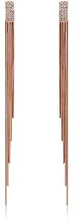 Meissa Orecchini lunghi donna pendenti 925 Argento Orecchini diamanti con zirconia Ipoallergenici, Oro rosa