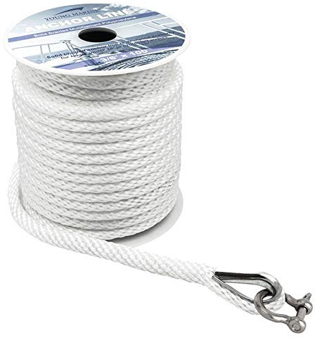 Young Marine Anchor line Anchor Rope Solid Braided Multifilament Polypropylene 3/8'' x50