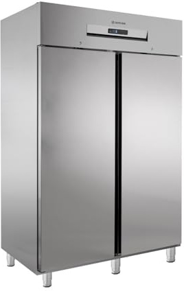 GastroHero Kühlschrank 1168 L, 6 Böden, Edelstahl KSN-PROFI1400 | Abschließbar, 6 höhenverstellbare Einlegeroste und 6 Schienen, höhenverstellbare Füße, Lagerkühlschrank, -2 bis +8°C