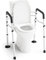 WAYES Toilet Safety Rail with Adjustable Width & Height for Elderly, Stand Alone Toilet Safety Frame Fit for Any Toilet, Foldable and Portable