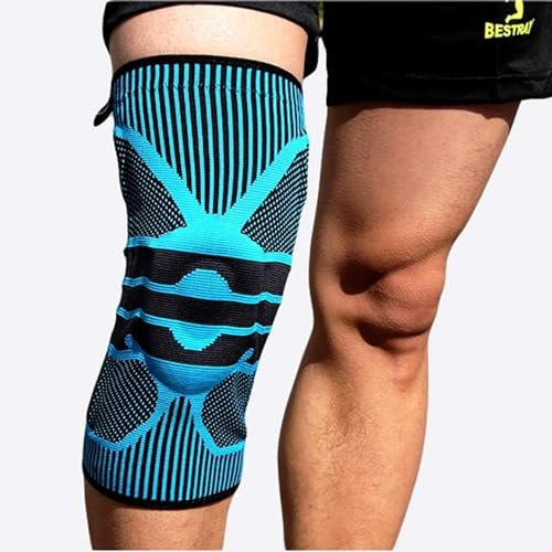 JSNSPORTS Rodilleras Menisco y Ligamento Deportiva Ajustable con Almohadilla de Gel en la Rótula y Estabilizadores Laterales-Rodillera Deportiva de Compresión con Elásticos para Hombre y Mujer (XL)