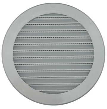 H&C VENT Grey 125 mm / 4.9” Ventilation Grille │ Plastic Vent Cover with Insect Protection │ Extractor Air Vents Covers for Inside Outside│ Duct Pipe Grilles For External Internal Wall Door Window