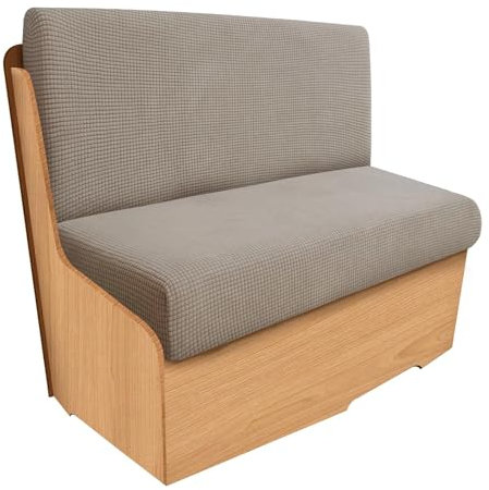 SYLC 2 Stücke Wohnmobil Esstischkissenbezüge Jacquard Ersatzbezüge Für Wohnwagen Bezug Für RV Esstischsitzbezüge Anhänger Überzügen Sofakissen (Taupe,Set of 2)