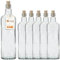 KADAX Lot de 6 bouteilles en verre avec bouchon en liège - Bouteilles à liqueur transparentes à remplir - Bouteilles à liqueur réutilisables (ovales, 0,7 l), K9367