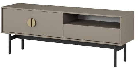 Selsey TV Schrank Board Sideboard Fernsehtisch Fernsehschrank 154 cm Schublade Fach Beige Stoon