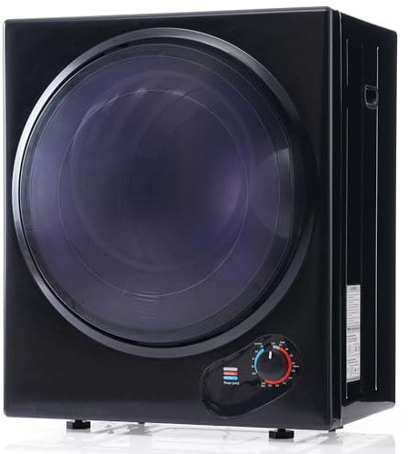 Merax klein Wäschetrockner mit Überhitzungsschutz, wandmontierbar Ablufttrockner mit Doppelfilter und Timer, 2,5 KG, 850W, Schwarz