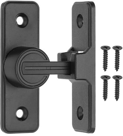 PATIKIL 90 Degree Barn Door Lock, Flip Latches Zinc Alloy Safety Sliding Door Bolt Latch Lock for Garden Garage Bathroom Gate, Black