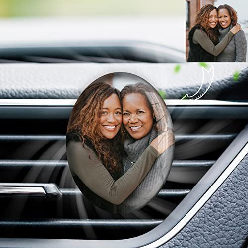 Personalisierte Auto Luft Ventilator Clip mit Ihrem Foto,Individuelle Kristall Bild Auto-Lufterfrischer,Frisch duftende Auto Parfüm dekorative Souvenir,Auto Innenraum Dekorationen
