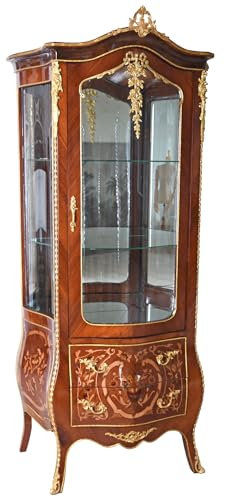 Vitrine Standvitrine Glasvitrine Antik Vitrinenschrank 194cm Braun cat976 Palazzo Exklusiv