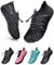 WateLves Unisex Barfußschuhe Damen Herren Wasserschuhe Badeschuhe Schnell Trocknend Weich Traillaufschuhe Fitnessschuhe mit rutschfest Sohle & Breiter Zehenbox(Eiskorn schwarz 44)