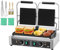 VEVOR Sandwichera Piadine Comercial 3600W Sandwichera Eléctrica Doble para Panini en Acero Inoxidable, Temperatura Controlada, Placa Esmaltada Ranurada, Aprox. 50°C a 300°C Doble Grill