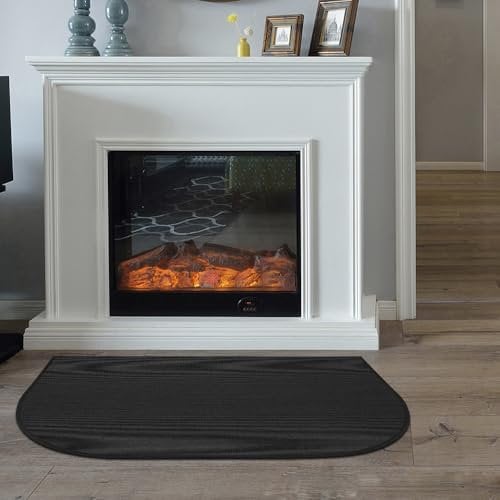 Hojalis Fireplace Mat, 102x50CM Fireproof Mat, Flame-Resistant Hearth Pad, Fiberglass HearthArea Rug, Chiminea Mat Ember Protection Mat for Indoor, Hearth, Fireplace, Fire Pit,Heaters, Stove(Black)