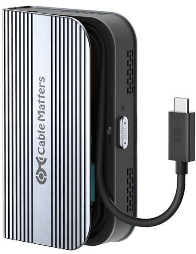 Cable Matters Boîtier USB4 M.2 NVMe SSD 40Gbps Pliable avec Refroidissement Actif - Conception sans Outil, Boîtier USB 4 NVMe, Compatible Thunderbolt 4/5
