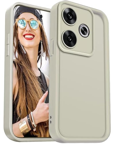 DESSEN Funda para Xiaomi Poco F6 5G Capa Protectora- Silicona Carcasa Antigolpes Protector Camara Móvil Case Cover Suave Bumper Resistente, Blanco