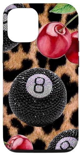 Y2K Cherry 8 Ball Cheetah Print Collage Case for iPhone 13 Pro