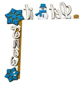 TianWlio Ciondolo decorativo per albero di Natale, in legno, per porta di Natale, decorazione angolare, per porta di Natale, decorazione angolare a forma di fiocco di neve e albero di Natale (A taglia