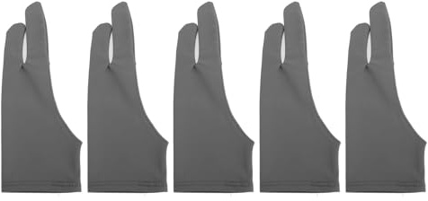 Zeichenhandschuhe, linke und rechte Hand, Künstlerhandschuhe, verschleißfest, schweißresistent, Zwei-Finger-Handschuhe zum Malen, Zeichnen und Schreiben, Größe S, 5 Stück