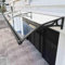 Outdoor Aluminium Vordach mit seitlichen Abläufen transparent Markise für Terrasse, Balkon, Garten & Kellertreppe 60x200cm wetterfester Unterstand
