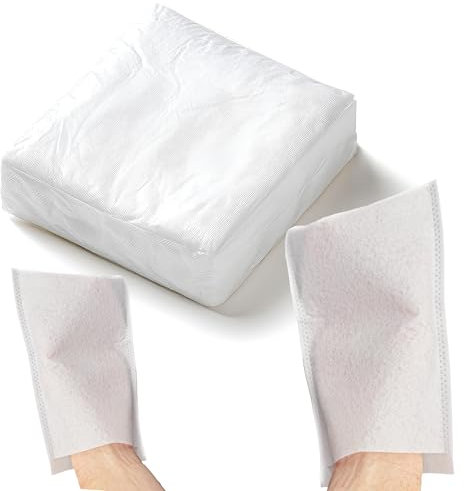 Theracaso Vlies Waschhandschuhe – | Saugstark & Reißfest | Hygienische Körperpflege für Baby-, Erwachsenen- & Senioren | Weich & Sanft zur Haut | für Pflege, Reise & Klinik (100 Stück)