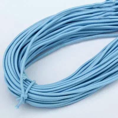 2 mm breites, farbiges, rundes Gummiband, 5 Meter, hellblau, 2 m