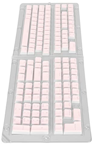 Cryfokt DIY Translucent Pudding Keycaps 129 Tasten OEM PBT Tastaturdekoration für Mechanische Tastaturen 61-108 (PINK)