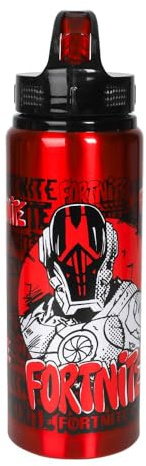 Joker Fortnite 88111 Aluminium Sports Water Bottle, Red/Black, 730 ml