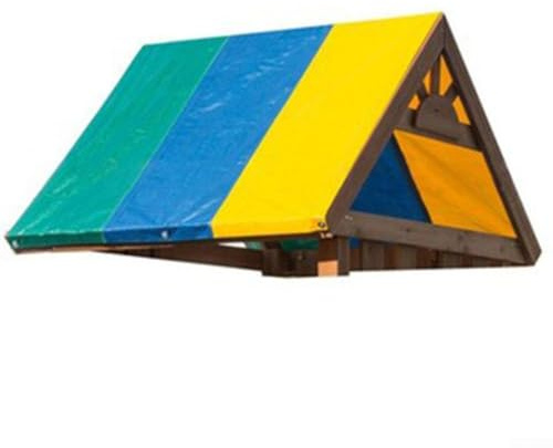 Dachabdeckung für Spielplätze, Schaukel, Kinder-Schattenüberdachung, schützt vor UV-Strahlen, Wasser und Schnee, mit starkem Oxford-Stoff-Design (Grün, Blau, Gelb)