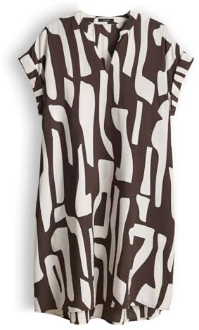 OPUS Damen Minikleid | Bedrucktes Shirtkleid aus ECOVERO™ Viskosemix Affogato, 40