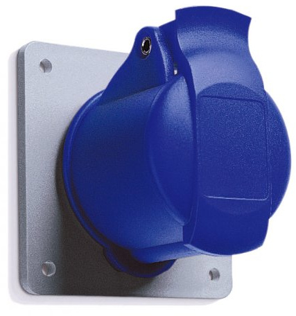 MK Commando K9433 32A 2P+E 200-250V Straight Socket Outlet (IP44) - Blue