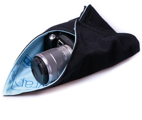 X-WRAP Ściereczka z mikrofibry z zapięciem na rzep (pokrowiec ochronny, ochrona transportowa) 30 x 30 cm – np. do kompaktowych aparatów fotograficznych, aparatów systemowych bez lustra, małych obiektywów i małych tabletów (iPad Mini)