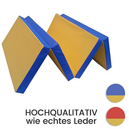 NiroSport Klappbare Turnmatte für zu Hause/Weichbodenmatte für Gymnastik & Yoga/Kinder Sportmatte für Turnhallen - Fitnessmatte mit hautfreundlicher Oberfläche aus abwaschbarem Kunstleder