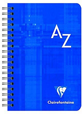 Clairefontaine 68599C - Set mit 2 Vokabelheften mit Spiralbindung, 50 Blatt, 9,5 x 14cm, 90g, kariert, 1 Set, farbig sortiert
