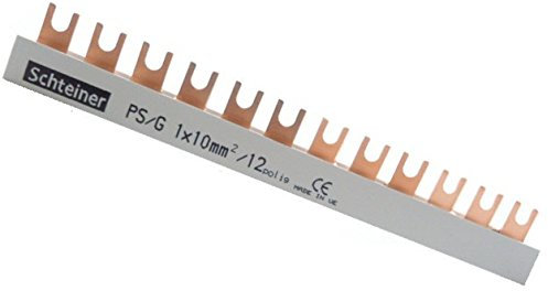 1Phasenschiene 12-polig 10mmq Sammelschie Drehstromschiene Gabel