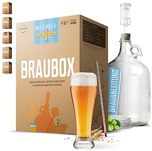 Braubox®, Sorte Weizenbier | Bierbrauset für die Küche | mit 5-Liter-Gärflasche | wiederverwendbar | Erfolgsgarantie von Besserbrauer
