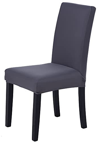 Veakii R Stuhlhussen 4 Stück Elastische Moderne Beschützer Stuhlhussen, Stuhl Abdeckungen für Haus Esszimmer Moderne Hochzeit Bouquet, Hotel, Restaurant Dekor(Grau)