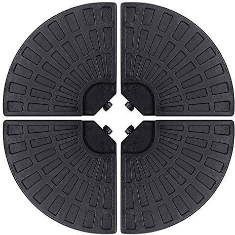 Sunnyglade 18.9 4pcs 13L Ventilador con forma de agua o arena relleno paraguas Base/ventilador estilo self-filled Cantilever Soporte Base de sombrilla apto para todo tipo de Cruz azulejos