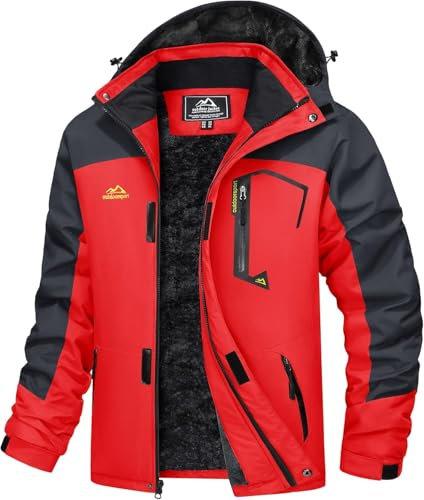 MAGCOMSEN Cappotto invernale da uomo con cappuccio impermeabile Giacche sci montagna antivento lavoro