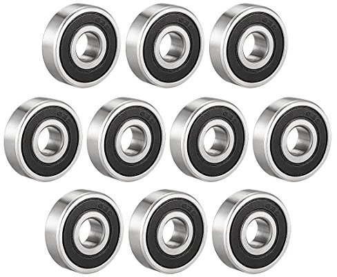sourcing map 10 Stück Rillenkugellager 629-2RS doppelt versiegelt 9 x 26 x 8mm Kugellager Kohlenstoffstahl
