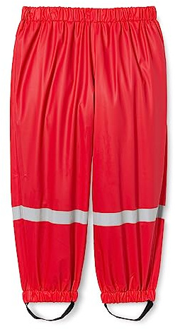 Playshoes Matschhose Regenlatzhose Fleece-Futter Unisex Kinder Wind- und wasserdichte Regenhose Regenbekleidung, rot Bundhose, 86