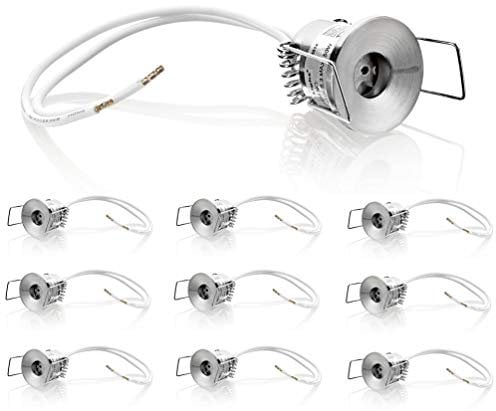 Lunivers 10er Pack, G4 Einbauspot aus Druckguss, eisen-gebürstet