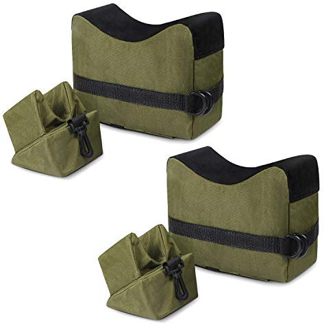 Gogoku 2er Set Shooting Rest Taschen vorne und hinten Tasche Combo mit robuster Konstruktion und Wasserbeständigkeit für Outdoor, Range, Schießen und Jagd ungefüllt (Schwarz-Armeegrün)