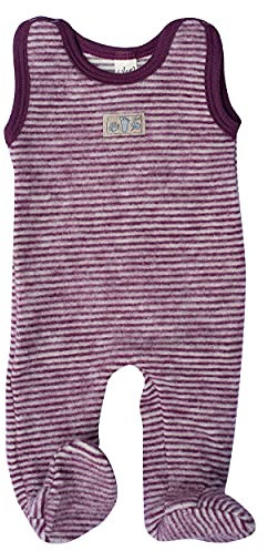 Lilano, Baby/Frühchen Strampler mit Fuß, 100% Wolle (kbT) (Beere geringelt, 62)